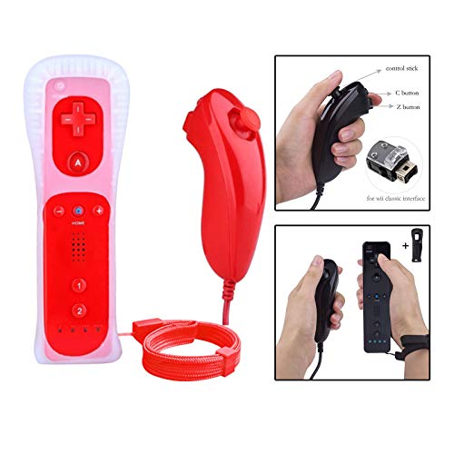 Homyl Gesto Controlador e Nunchuck Game Controller Remoto para Console, Vermelho