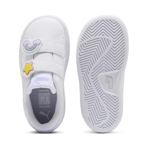 PUMA Sneakers à écussons Smash 3.0 Bébé 26, White Light Lavender Purple