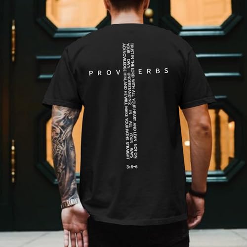 Christian Shirts for Men Vintage Religious Cross Bible Verse T-Shirt Jesus Faith Tshirt Inspirational Graphic Tees3