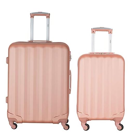 Flight Knight ABS 3 Tamanos Maleta Ligera Maximus Permitidas De Delta Airlines, American, Virgin Atlantic Entre Muchas Otras! Iberia, easyJet Maleta De Mano 56x35x22 cm - FK05_Rose_S+M