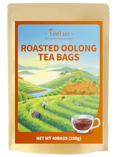 TeeLux Oolong Tee Beutel 40 Stück, Vegan, Rein Natürlicher China Oolong Tee, Weicher und Reicher Geschmack, Biologisch Abbaubare Teebeutel