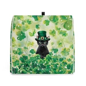 UNICEU Green Leaf and Black Cat Kitchen Aid Mixer Dust Cover with Top Handle and Pocket Greasy Protection Small Kitchen Appliance Protector Bag Organizers Accessories St Patrick's Day Decor,Size L UNICEU Green Leaf and Black Cat Kitchen Aid Mixer Dust Cover with Top Handle and Pocket Greasy Protection Small Kitchen Appliance Protector Bag Organizers Accessories St Patricks Day DecorSize L