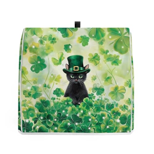 UNICEU-Green-Leaf-and-Black-Cat-Kitchen-Aid-Mixer-Dust-Cover-with-Top-Handle-and-Pocket-Greasy-Protection-Small-Kitchen-Appliance-Protector-Bag-Organizers-Accessories-St-Patricks-Day-DecorSize-L UNICEU Green Leaf and Black Cat Kitchen Aid Mixer Dust Cover with Top Handle and Pocket Greasy Protection Small Kitchen Appliance Protector Bag Organizers Accessories St Patricks Day DecorSize L