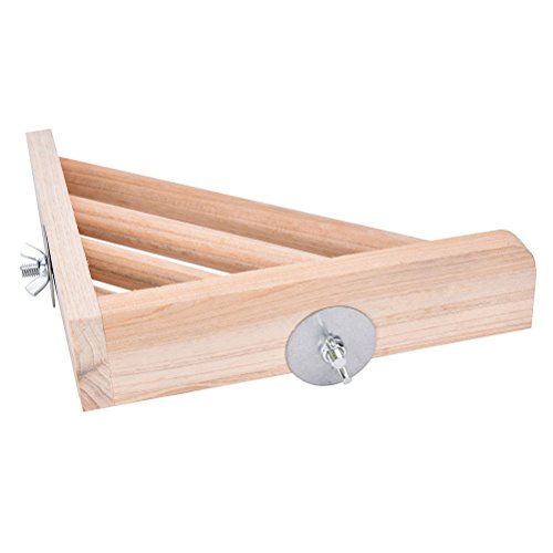 image for Ioffersuper 7 by 7-Inch Parrot Bird Cage Perches, Wood Corner Shelf La