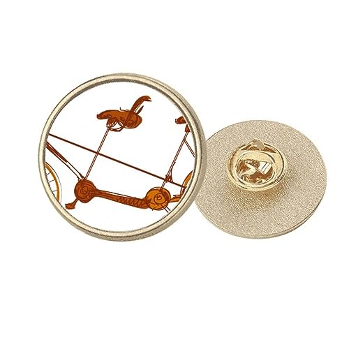 Broche bicyclette Grande-Bretagne métal doré rond taille M