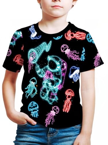 Image of Frogwill Boys Girls Shirts 3D Graphic T-Shirt Neon Clothes Short Sleeve Animal Print Tee 5-13 Years