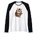 Adorable et pelucheux Tan ou Brown Kitty aux yeux bleus Manche Raglan