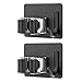 2 Pezzi Portascope e Portaspazzole Muro,Acciaio inossidabile mop Clip senza forare aggiuntivo con Gancio,per Casa,Cucina,Bagno,Garage (Nero)