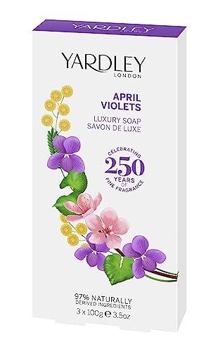 Yardley Londres Abril violetas Jabón de lujo de 3 x 100 g
