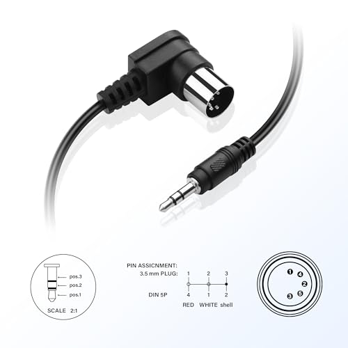 Cable SinLoon 5-Pin DIN macho a Jack 3.5mm 3 m miniatura 2
