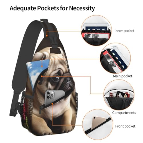 Bolso cruzado para hombre tipo sling mochila urbana negra miniatura 4