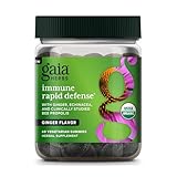 Gaia Herbs Organic Immune Rapid Defense Gummies - Supports Immunity - with Propolis, Ginger, and Echinacea - 60 Vegan Gummies (30-Day Supply)