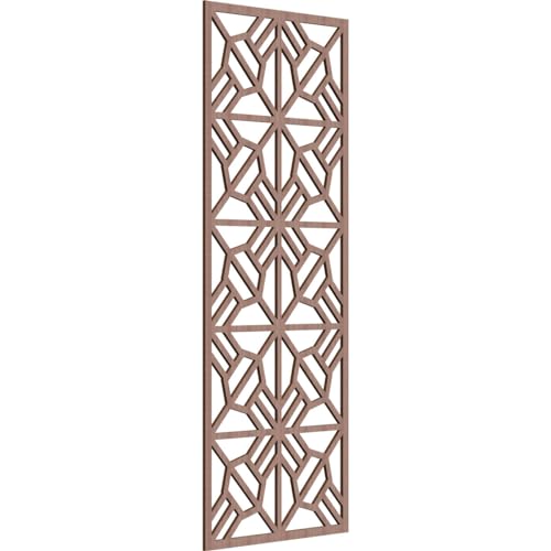 Image of 27 3 /8 inchW x 69 3 /8 inchH x 3 /8 inchT Auburn Decorative Fretwork Wood Wall Panels, Walnut
