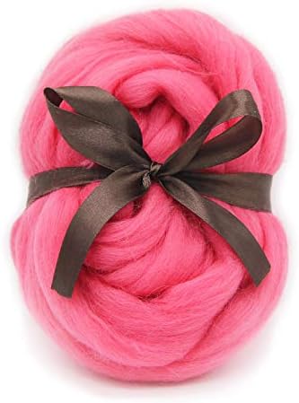 Merino Wool Roving Top - 21um Needle Felting DIY Craft Materials (-3.5OZ) (Coral)