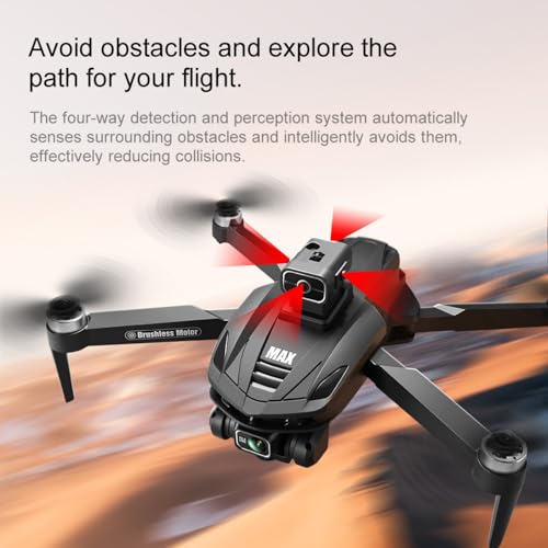 Drone with 8K Camera Drones for Adults,4.5-inch LCD High-definition Large Display Screen Remote Control Quadcopter,3 Batteries, 5G HD Brushless GPS Drone Auto Return, Obstacle Avoidance (Black and Orange) - Image 6