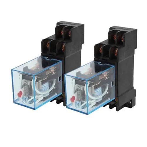 Relé electromagnético AC 110V 10A con base y carril DIN de 35mm para control de energía