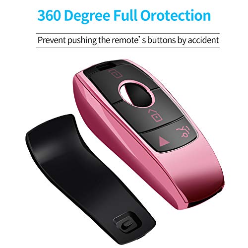 Image of Tukellen for Mercedes Benz Key fob Cover,Special Soft TPU Key Case Protector Compatible with Mercedes Benz 2017-2021 E-Class 2018-2021 S-Class 2019-2021 A-Class C-Class G-Class-Pink