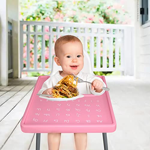 Placemat For Antilop Baby High Chair, Full Cover Silicone Mat For Babies High Chair Tray Accessories, Reusable Finger Food Place Mats For Infants Babies Girls Feeding, Bpa Free Dishwasher Safe (Pink) #TOP6