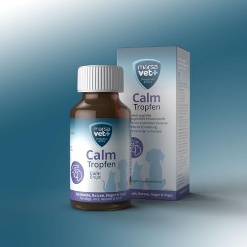 marsavet+ Calm – Ergänzungsfuttermittel mit Katzenminze für Hunde, Katzen, Nager & Vögel – Zur Unterstützung des Wohlbefindens in stressbedingten Situationen – 100 ml