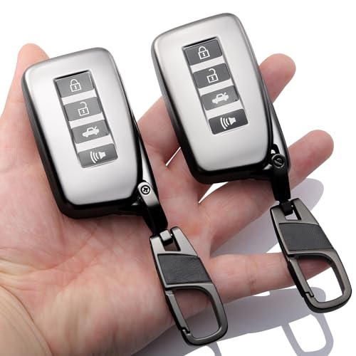0BT59 2-Pack Keychain for Lexus Key Fob Cover 4 Buttons Key Case Fit for 2013-2022 RX NX LX is RC GS ES 200t/250/300/350L/450HL/570