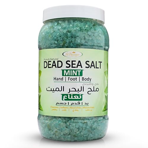 ECOLYTE+ Dead Sea Salt La Parisienne Pure & Natural Cleanses Softens Nourishes Moisturizes Bath Salt Relieve Fatigue Stress Relief Youthful Skin Exfoliating Salts - (Mint 2 kg)