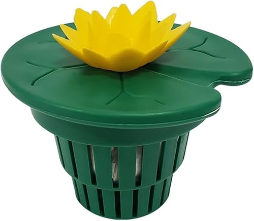Healthy Ponds AquaLily - Limpiador de agua para estanque lleno de bacterias beneficiosas naturales, dispensador recargable decorativo que trata