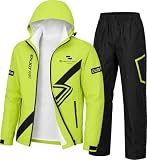 AETHERSHIELD Men's Rain Jacket with Hood Waterproof Windbreaker Lightweight Jackets, Biking Hiking...