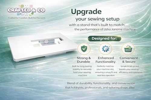 Image of Mahaveer Extension Table Stand || For Home & Domestic Tailoring & Stitching Use Sewing Machines || With Customized Logo, Brand /Shop Name, Merchant Name || Compatible with Usha Janome Model (Model: Wonder Stitch)