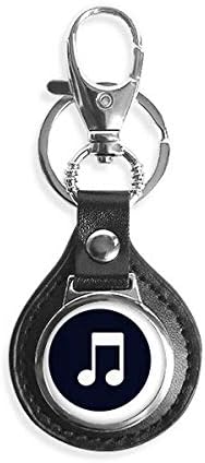DIYthinker White Doubled-quaver Music Notes Key Chain Ring Keyholder Hook Leather Metal image 2