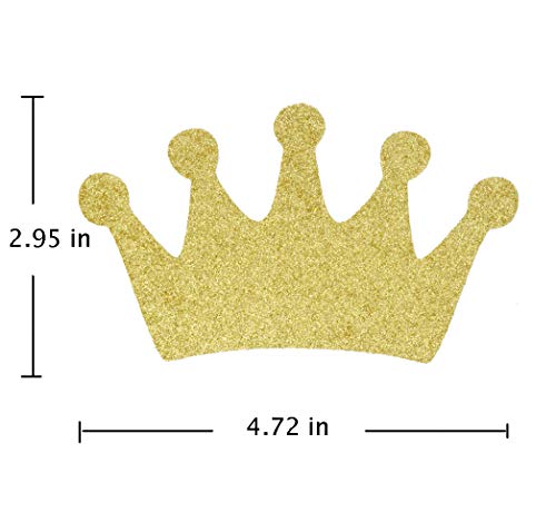 Image of Qttier 12pcs Crown Confetti, 4.7 inches Gold Glitter (Pack of 3) | Baby Shower Decorations Birthday Party Supplies 1st Birthday Table Decor
