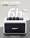 Leo Jaymz Mini Guitar Amplifier - 5W Dual Speaker BT Wireless Guitar Amp， Rechargeable Battery, Clean/Overdrive Modes, Headphone Jack,Ideal for Practice & Performance (White)