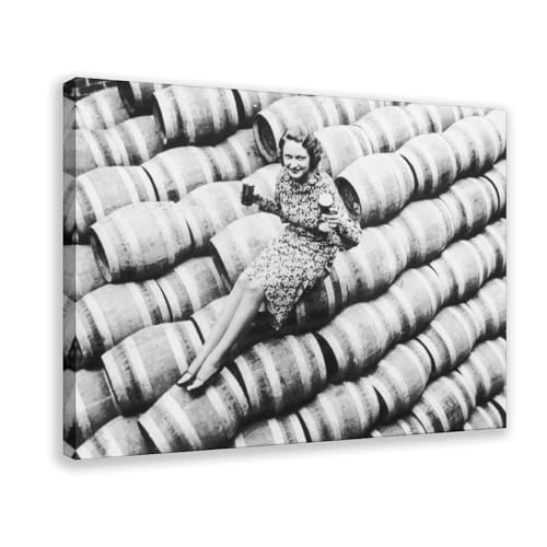 Toile femme taverne WCYB : tableau déco bistrot chic pour votre bar