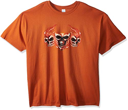 Hot Leathers Three Skulls 100% Cotton Double Sided Printed Biker T-Shirt