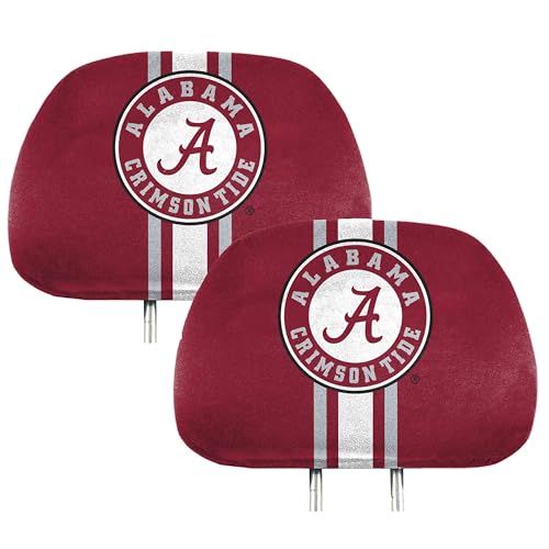 FANMATS 62034 Alabama Crimson Tide Printed Head Rest Cover Set - 2 Pieces