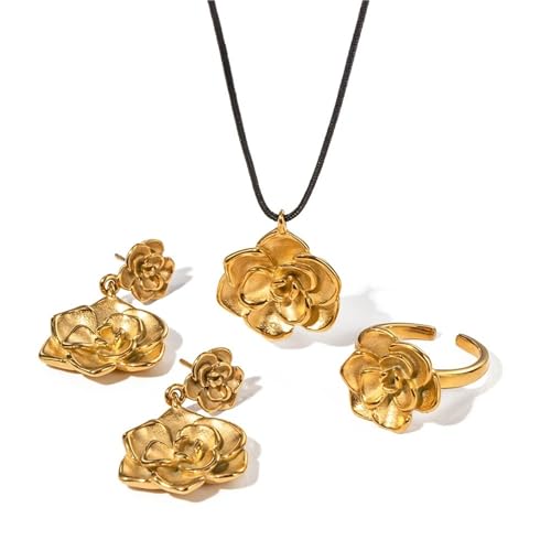 Bague en acier inoxydable doré pour femme, bijou chic et tendance de mode française