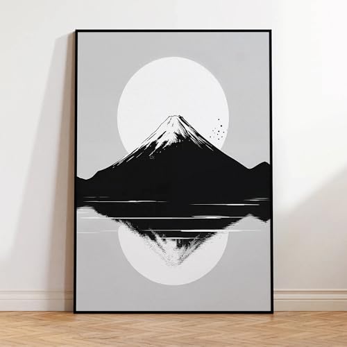 Toile murale montagne noir et blanc décoration haut de gamme