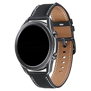 Pulseira 22mm Couro Padrão LTimports, compativel com Galaxy Watch 3 45mm - Galaxy Watch 46mm Sm-R800 - Gear S3 Frontier - GTR 4/GTR 3/GTR 2/GTR 47mm (Preto)