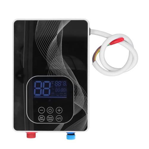 Mini Calentador de Agua Eléctrico, Calentador de Agua Caliente Instantáneo de 6KW y 220V, Automodulante con Ajuste de 55°C, Resistente Al Agua IPX4 para Uso en la Cocina