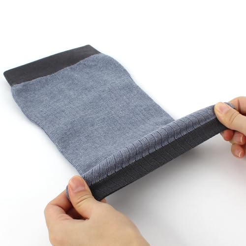 Image of Cashmere Wool Knee Brace Pads Unisex Winter Warm Thermal Knee Warmers Sleeve Soft Leg Warmers (Light Grey)