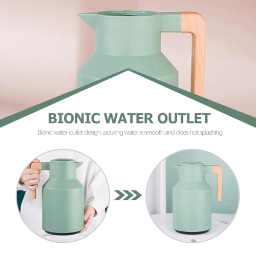 Hervidor térmico aislado verde de 1L con termo interior de vidrio lavable 8