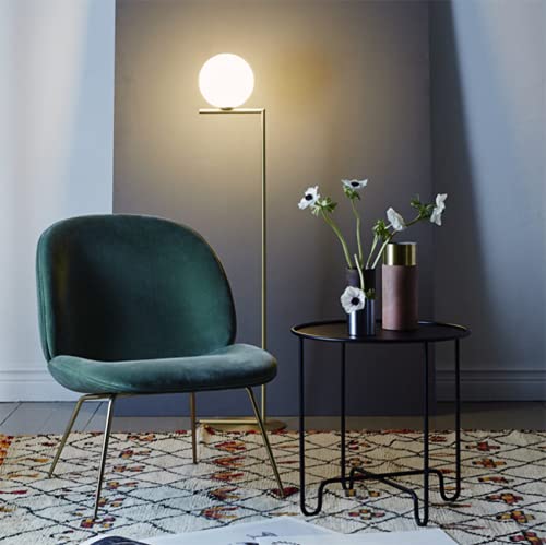 TTDGYYXW podłogowa Global Opaline Glass Post 1-jasnozłota stojąca Lampka nocna LED na stoliku nocnym z słupkiem kątowym do salonu Sypialnia Hotel, mała