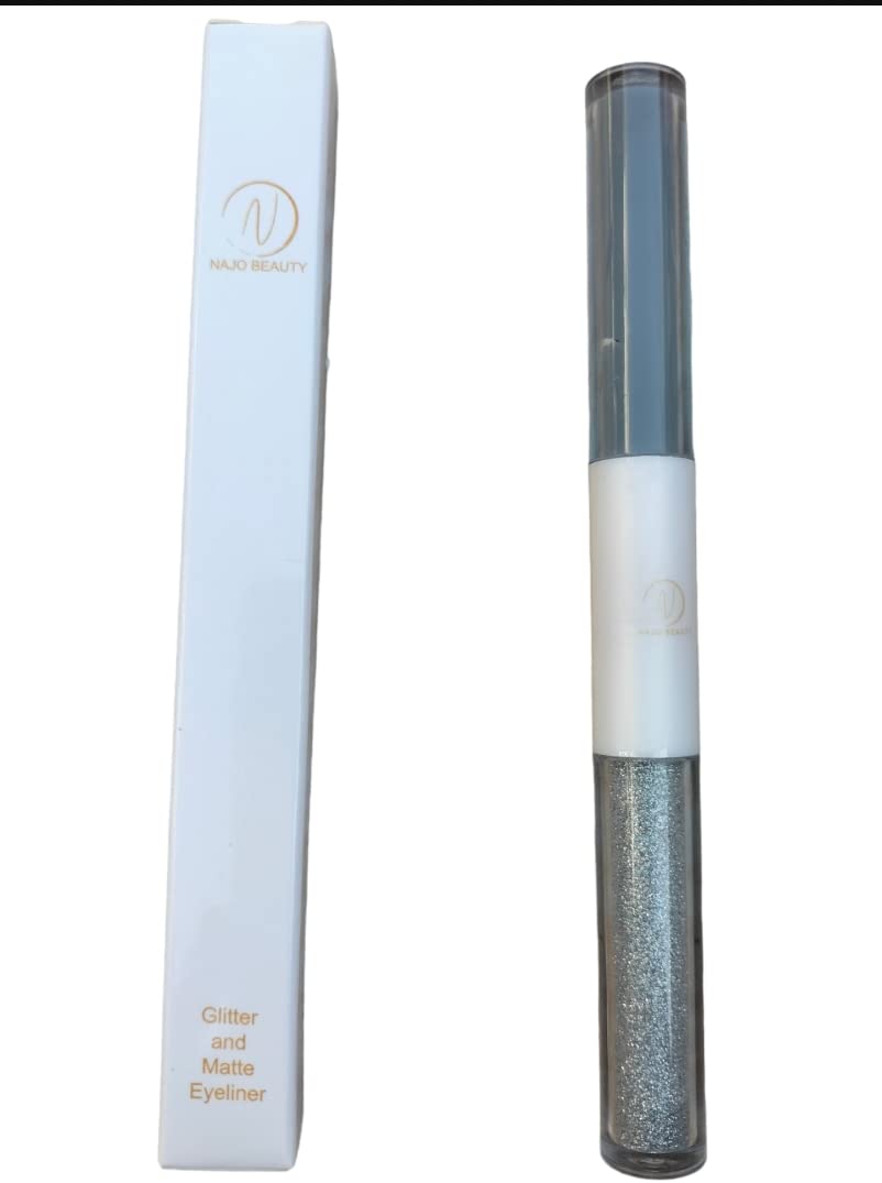 eyeliner, double ended eye liner with one side velvet matte finish and the other side is a dazzling sparkling liquid (06 Grey)