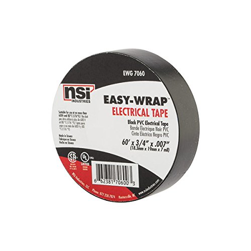 NSI Industries EWG7060 EasyWrap Electrical Tape, Black