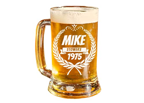 Personalized 16.oz Beer Mug | Fully Customizable | Clear Glass | Custom Made | Perfect for wedding gifts, anniversaries, birthday gifts, or graduation