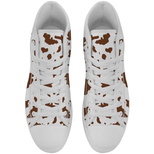 Cow Print High Top Canvas Shoes High Top Sneakers Lace Up Casual Shoes for Men Women4