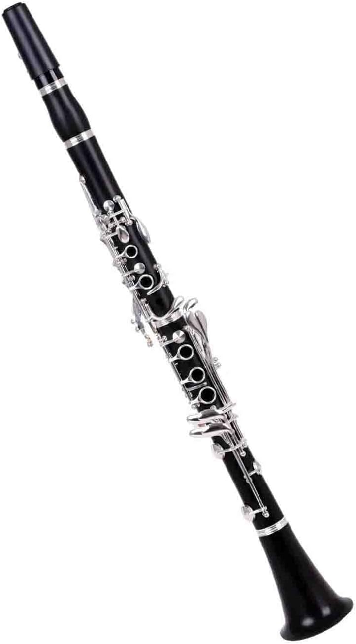 Professional Ebony Clarinet Bb17 Key Silver Copper Woodwind Instrument Clarinet Instrument(3)