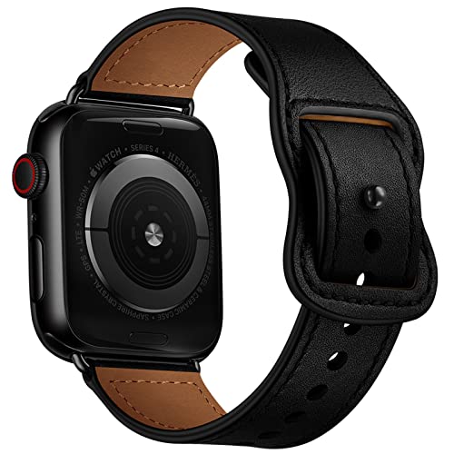 Bracelet en cuir véritable iWatch 44mm 45mm 49mm boucle classique Apple Watch Series SE