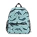 Mini-Schulrucksack, College-Tasche, Kinder-Büchertasche, für Jungen und Mädchen, Wal-, Hai-, Narwal- und Delfinmotiv