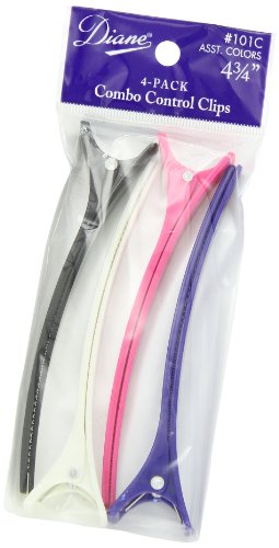 Diane Combo Control Clips Assorted Colors, 4.75 Inches #TOP2