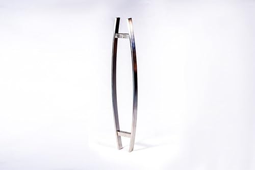 Miniatura 8 de Barra de manija de puerta de entrada rectangular cuadrada de 48 pulgadas, de acero inoxidable, moderna, contemporánea, para puerta de entrada, barra